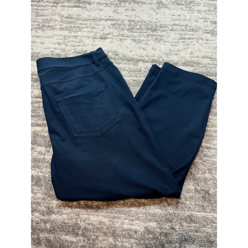 Lululemon Commission Pant Men 38 Blue ABC Slim‎ Fit Warpstreme LM5AQGS